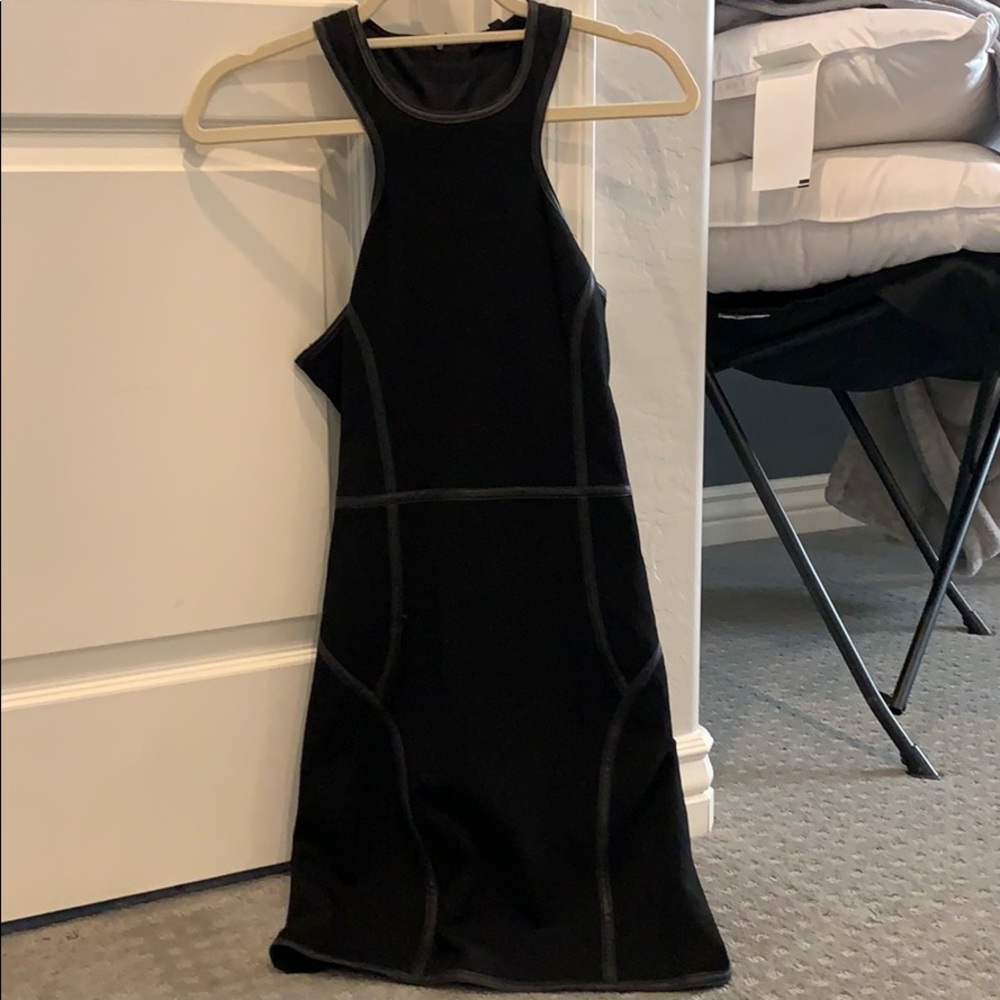 Olivaceous black racer back dress